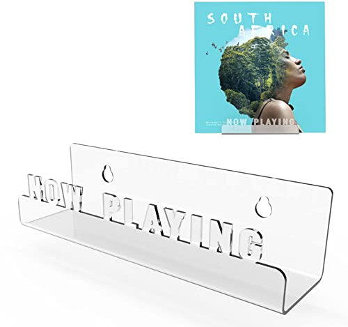 Boloyo Wall Mount Now Playing Vinyl Record Stand, Acrylic Vinyl Record Storage Shelf, Record Display Stand for Vinyl Records and LP Record Floating Shelves Record Storage Holder(Clear)