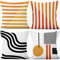 Aoihrraan 45x45cm 4er Set Dekorativ Kissenbezug Orange Rot Weiß Gestreift Muster Weicher Plüsch Quadratischer Kissenbezug Bett Wohnzimmer Draussen Balkon Terrasse Patio Stuhl Garten Sofá Wagen