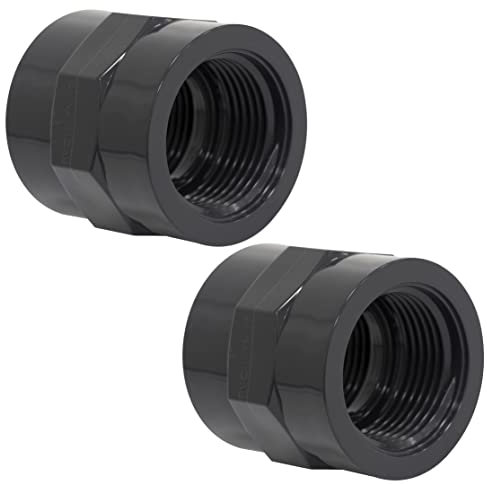 AERZETIX - C62938 - Juego de 2 Manguitos roscados 1''x1'' - en plástico hembra-hembra para atornillar - racor recto de presión para mangueras 10 bares