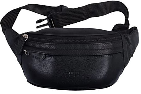 Leder Bauchtasche Hüfttasche (277A) Gürteltasche Lauftasche Handytasche Geldgürtel Neu Schwarz