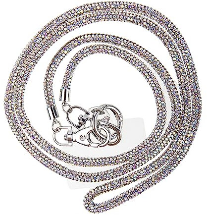 Bling Dynasty Fashion 100 cm exklusives glitzerndes Kristall-Handtaschenband, Premium-Glitzer-Handtaschenriemen, wasserdichter Strass-Handy-Lanyard-Halter für Frauen (AB, 1 Stück)