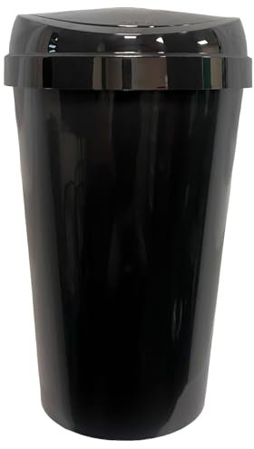 OptiProducts® 45 Liter 45L TOUCH BIN BLACK Colour Portable Touch Lid Bin for Home Garden Office School Kitchen Bathroom Bin Removable Lid