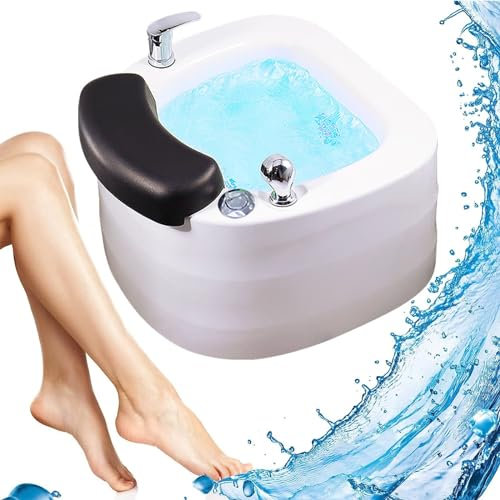 Heated Foot Spa Pedicure Foot Spa Bathtub, Acrylic Massage Footbath with Heat Bubble Massage & Jets, Adjustable Temperature Foot Massager with Foot Rest, Colorful Lamp Pedicure Bowl