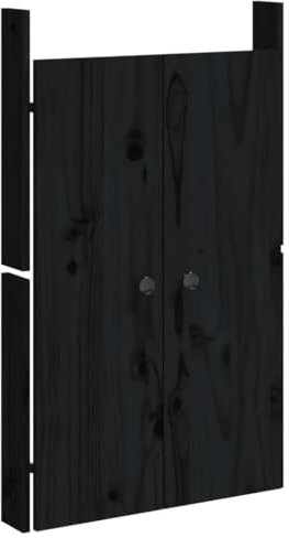 vidaXL Puertas para Cocina Exterior Madera Maciza Pino Negro 50x9x82cm