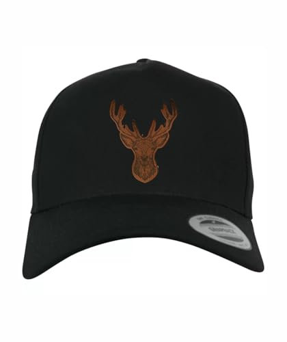 Shirtbild Jäger Cap Jagd Mütze Kappe mit Lederpatch, Muster Name: Gebogen