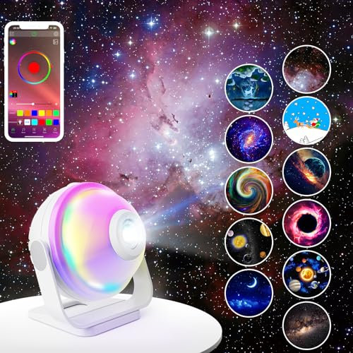 sternenhimmel projektor nachtlicht kinder, APP Steuerung 11 in 1 galaxy projector,Led nachttischlampe planetarium sternenprojektor