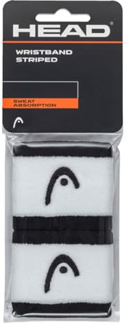 HEAD Unisex-Adult Wristband Striped 2.5, Black/White, 2.5 inches
