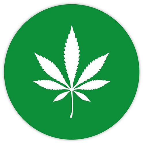 Aufkleber Hinweis „Cannabis/Hanf erlaubt“ Sticker Folie selbstklebend, grün/weiß | Ø5-30cm Made in Germany, Größen Name: Ø10 cm