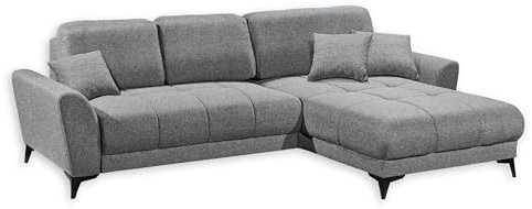 BERN Ecksofa mit Schlaffunktion in Grau - Moderne Eckcouch in L-Form mit Bettkasten - 281 x 91 x 189 cm (B/H/T)
