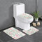 TietYaer 3-teiliges Badezimmerteppich-Set mit floralem Flamingo-Botanik-Druck, konturierter WC-Vorleger, Badematte und WC-Deckelbezug, weich, Haushaltswaren