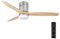 NORHES Kent Ventilador Techo Níquel/Madera Clara. 3 Aspas Ø132cm. Luz Led 20W Neutra/Cálida/Extra Cálida. Motor DC. Verano/Invierno. 6 Velocidades. Control Remoto Temporizador. Silencioso. Brisa