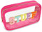 JJUNW Letter Kosmetiktasche, Kulturbeutel Transparent Make up Tasche mit Reißverschluss, Transparent Reise Kosmetiktasche für Damen Mädchen Wasserdichte Kulturbeutel für Urlaub Reisen Badezimmer(Rosa)
