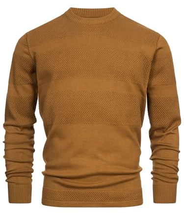KRONSTADT Herren KSHannes Feinstrickpullover mit Rundhals-Ausschnitt | Strickpullover aus 100% Baumwolle für Männer Rubber, XL