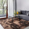 SOANNY Hochflor Wohnzimmer Teppich, Waschbar Anti-Rutsch & Flauschig, Tie-Dye Langflor Shaggy Teppiche für Schlafzimmer & Kinderzimmer, Bettvorleger Matte, 160 x 230 cm, Braun