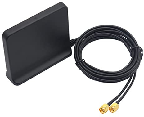 Sreuyong Signal Boost 5G 4G LTE 3G GSM Mimo Aerial High Gain 12Dbi 600-6000Mhz External Omni WiFi Antenna(Black with Ts9 Adapter)