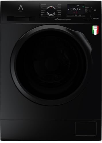 ALPHA Lavadora TITAN Elite-9, Made in Italy, Eficiencia A, Negro Brillo, Eco Silence Inverter, 1.200rpm, 9kg *Alta Gama*
