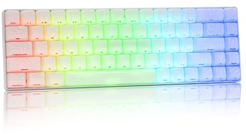 OHY XVX HE68 60 Percent Gaming Keyboard,Hall Effect Magnetic Switches, CNC Aluminum Frame, Rapid Trigger Keyboard w Topographic IMD Keycaps, 8KHz Polling Rate, Adjustable Actuation,Hot-Swap-White