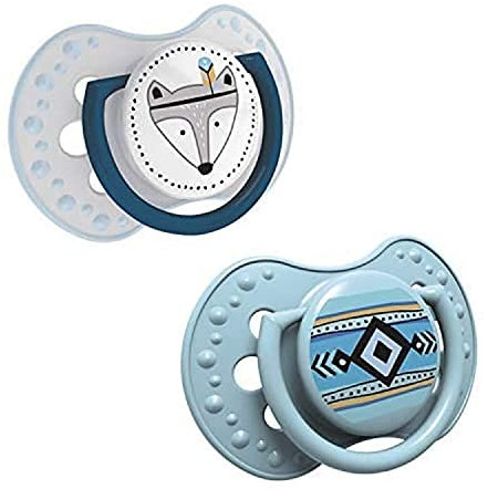 LOVI Dynamisches Schnuller 6-18 Monate, Silikon, BPA-frei, Indian Summer Kollektion, 2 Stück, Blau