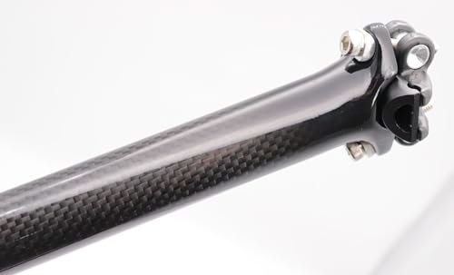 Sehr robust Voll Carbon Sattelstütze 31,6 / 27,2mm x 400 mm (31,6 mm, Glossy)