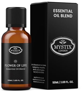 Mystix London | Flower of Life Oil Blend | 50ml | Cassia, grapefruit and rosemary create a fresh uplifting aroma with woody herbal notes.
