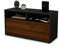 Stil.Zeit TV Schrank Lowboard Agostina, Korpus anthrazit matt, Front Holz Design Walnuss (92x49x35cm), Push to Open Technik