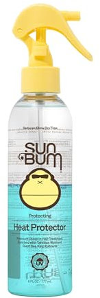 Sun Bum Protecting Heat Protector Spray - Heat Protectant Hair Spray - Frizz Control - Sulfate Free - Paraben Free - Color Safe - 6 OZ Bottle - 1 Count