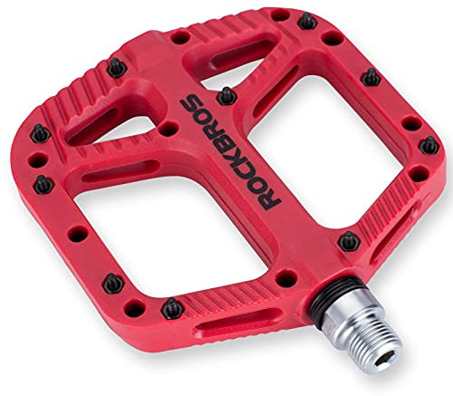 ROCKBROS Fahrradpedale 9/16 Zoll, Leichte & stabile Plattformpedale mit Anti-Rutsch Pins, Gleitlager & Kugellager-Kombination, Ideal für MTB, Rennrad, Gravel & Alltagsrad