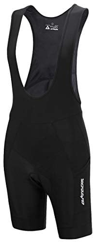 Airtracks Herren Funktions Fahrradhose Kurz mit Trägern Pro - Trägerhose Kurz - BIB Radhose - Kurze Radlerhose - 3D Coolmax Sitzpolster - Atmungsaktiv - Reflektoren