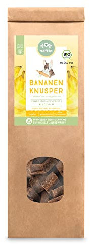 naftie Bio Leckerlies Bananen Knusper Hundekekse - nur für artige Hunde - vegane Hundeleckerli mit Dinkelvollkornmehl - handgebacken - 150g
