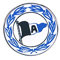 Flaggenfritze Pin Arminia Bielefeld Wappen - 1.5 x 1.5 cm + gratis Aufkleber