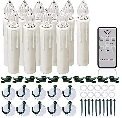 Batterie-LED-Kerzen, flammenlos, Fernbedienung, elektrische Teelichter, Velas, warmweiß, Votiv-Timer, Teelicht für Weihnachten, Halloween, Feier, Party, Heimdekoration, 10 Stück