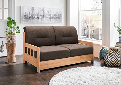 Beauty.Scouts Sofa Vague Braun 154 x 88 x 90 cm (B/H/T) 2-Sitzer mit Liegefunktion Schlafsofa Wohnzimmersofa Couch Wohnzimmercouch bequem gemütlich
