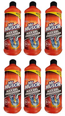 Mr Muscle for Kitchen & Bathroom Sink Cleaner Drain Gel 500ml (Pack of 6)