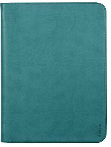 RHODIA 168119C - Conférencier Porte-Documents Paon - pour Bloc-Notes et Cahiers A4 ou A4+ - Dimensions Fermé 25,5x34 cm - Pochette pour Tablette - Simili Cuir Premium
