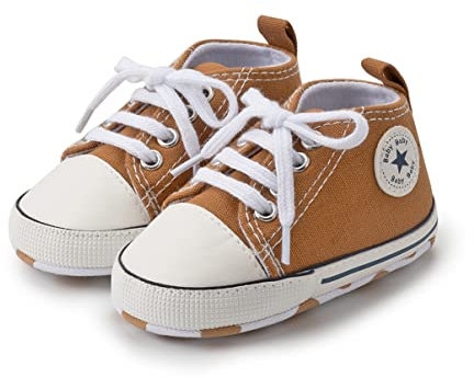 SIFANGPING Zapatos de Primeros Pasos niños Zapatos de Lona para niños Suela Blanda Zapatos de Lona Transpirables y Antideslizantes Ligeros para bebé 18 EU Caqui