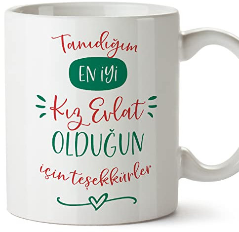 Mugffins Tassen/Becher mit Spruch für TOCHTER - Auf Türkisch - en iyi aile teşekkür ederim - 11 oz / 330 ml - originelles und lustiges Geschenk