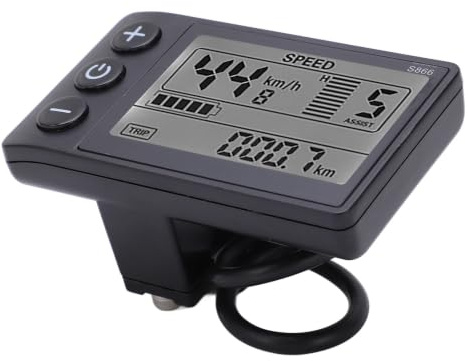 SPYMINNPOO Fahrradcomputer, Ebike LCD Display Wasserdichtem Elektrofahrrad S866 Display Meter 24V 36V 48V Bedienfeld mit VerbindungsKabel