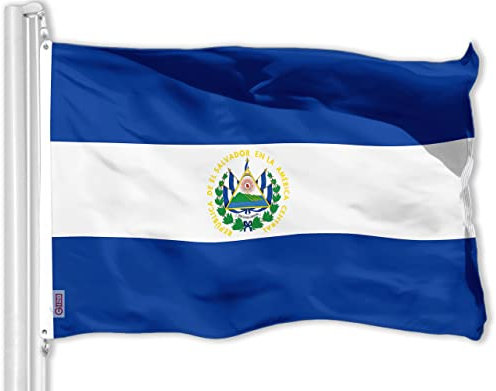 G128 El Salvador El Salvadoran Flagge,90x150 cm,LiteWeave Pro Serie bedrucktes 150D Polyester,Länderflagge, für drinnen und draußen, Messingösen, dicker und langlebiger als 100D 75D Polyester