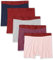 Amazon Essentials Boxer Intimi, in Morbido Cotone, Senza Etichetta Uomo, Pacco da 5, Blu Marino/Blu Scuro Floreale/Grigio Puntinato/Rosa Chiaro Stampa A Losanghe/Rosso, S