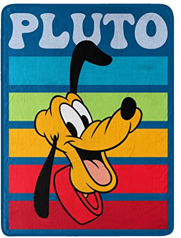 Northwest Mickey Mouse Micro Raschel Überwurfdecke, 116,8 x 152,4 cm, Pluto Streifen