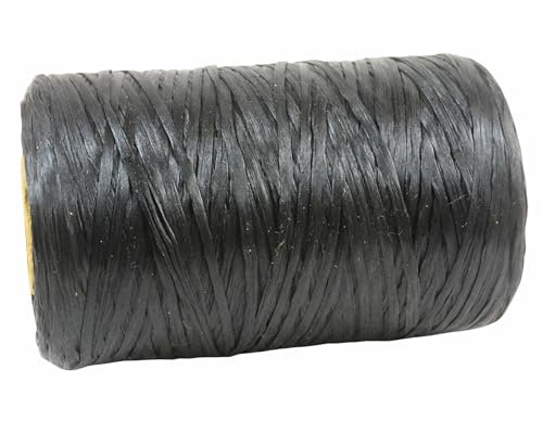 Kulay Cervo artificiale nero tendine cervo filo di poliestere piatto cerato per perline, cuoio, artigianato e cucito, sinue (5 strati, 300 metri o 900 piedi)
