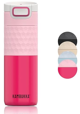 Kambukka Thermobecher 500ml - Kaffeebecher to go aus Edelstahl - Auslaufsicher & dicht - Isolierbecher, Travel & Coffee mug - hält 9h heiß/ 18h kalt - Modell ETNA Diva Pink