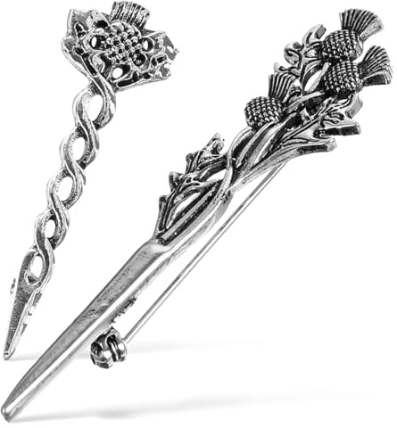 USHOBE 2 Stück Schottische Distel Broschen Kragenstifte Sicherheitsbroschen Clips Für Anzüge Kleidung Vintage Stil Dekorative Reversnadeln Für Herren Und Damen Geschenk