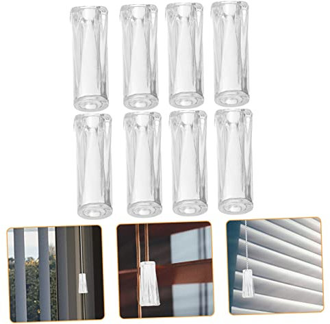 SUPVOX Venetian Blind Accessories 20Pcs Transparent Plastic Blind Cord Knobs Drawstring Pull Ends for Indoor Outdoor Curtains Ceiling Fans