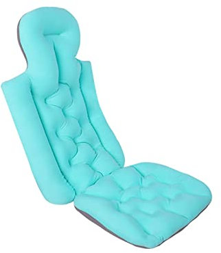 QUINTRA Ganzkörper-Badekissen Spa-Kissen mit Rücken- und Kopfstützenkissen 52 x 16 Spa Ergonomisches Badewannenkissen mit vielen rutschfesten Saugnäpfen für -Nacken-Schulter- und Graue (A, One Size)