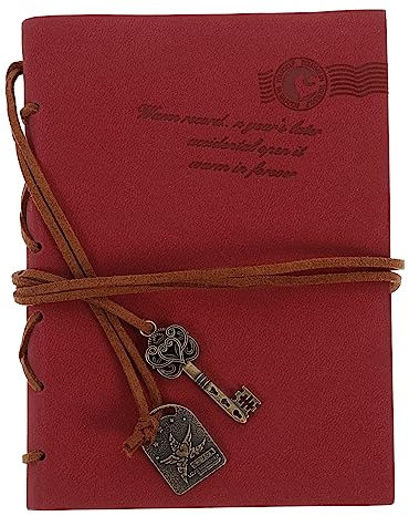 STOBOK Notizblock Schreiben Hardcover-Skizzenbuch Ledertagebücher Leerer Kalender Planer 2021 To-Do-Liste Planer Ledereinband Schreibwaren Zeitschriften Magazin Mit Roter Skizzenbuch
