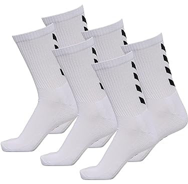 hummel Herren FUNDAMENTAL Sportsocken - Ideal für Sport & Alltag - Feuchtigkeitsmanagement - Fußgewölbeunterstützung - 6 Paar Socken - weiß - 41-45 (12)