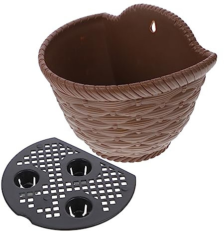 Yardwe Blumentopf zum Aufhängen an der Wand orchideentöpfe orchideen Topf Balkon pflanzkübel Blumenkübel für die Wand hängende Blumentöpfe für draußen Rattan Wandbehang Pflanzer Plastik