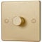 Aroidful 5-200W LED Dimmer Switch, Push On/Off 1 Gang 2-Way Rotary Trailing Edge Dimmer, Dimmer Light Switch for Dimmable LED Lights/Incandescent/Halogen (Gold)