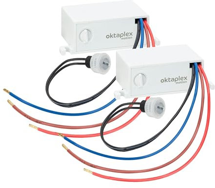 Oktaplex Jasy 2 Piezas Sensor crepuscular empotrable Sensor de luz Exterior e Interior IP65 Interruptor crepuscular Blanco 230V